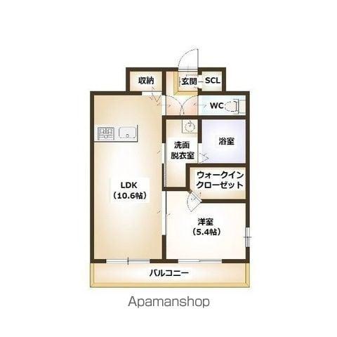 ベラルーチェ エテルノ(1LDK/6階)の間取り写真