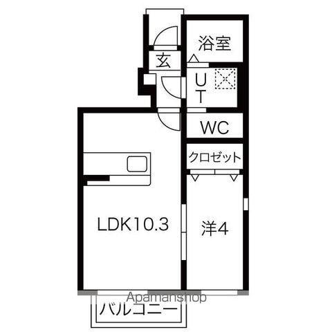 ヴィクトワール・M(1LDK/1階)の間取り写真