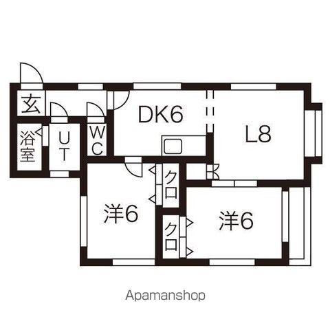 ヌーベルパルティール(2LDK/1階)の間取り写真