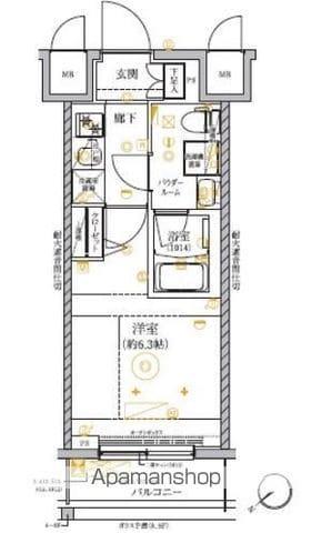 RELUXIA GRANDE 横濱吉野町(1K/9階)の間取り写真