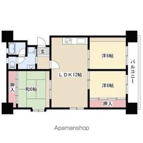 ハイツ東桜(3LDK/4階)の間取り写真