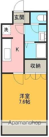 フランドール・M(1K/1階)の間取り写真