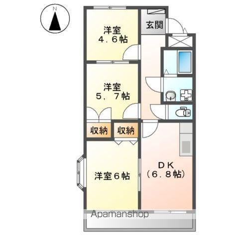 デュオプルーリオン(3DK/3階)の間取り写真