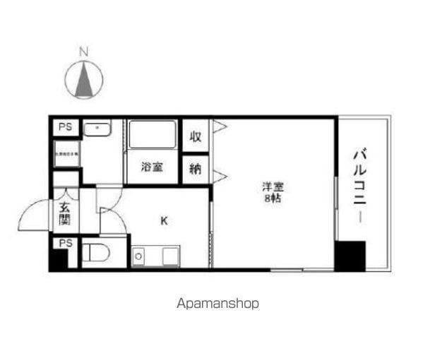 アーバンタワー長野(1K/2階)の間取り写真