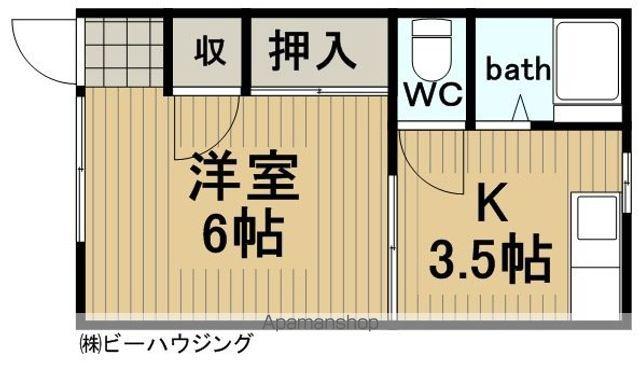 サンビレイ 1(1K/1階)の間取り写真