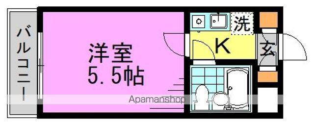 グランヴァン阿佐ヶ谷(1K/1階)の間取り写真