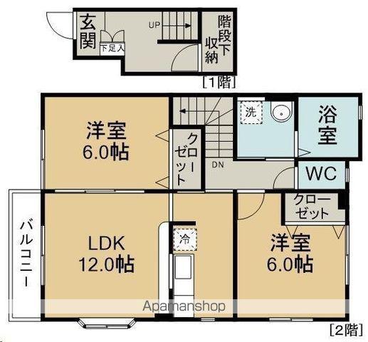 プランドールⅡ(2LDK/2階)の間取り写真