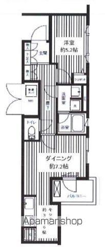 コスモリード新宿余丁町(1DK/3階)の間取り写真
