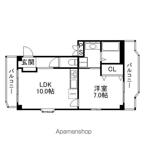 マンションVENW(1LDK/1階)の間取り写真