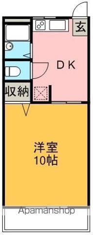 水口マンション(1DK/2階)の間取り写真