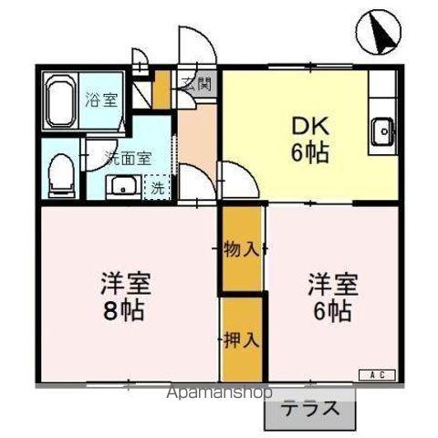 エステート M(2DK/1階)の間取り写真