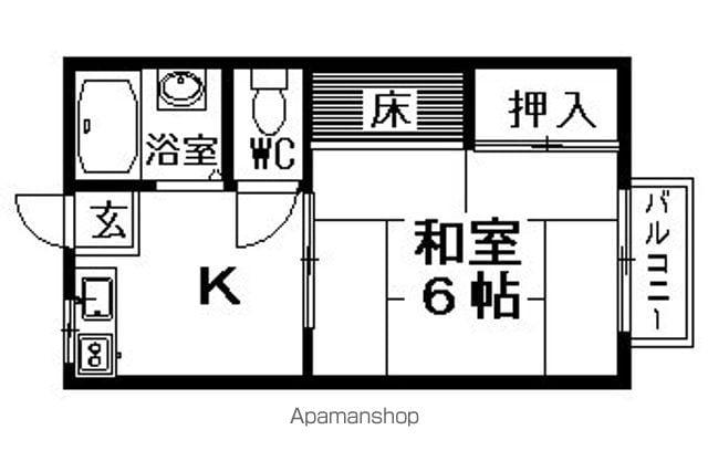 ツダハイツ(1K/2階)の間取り写真