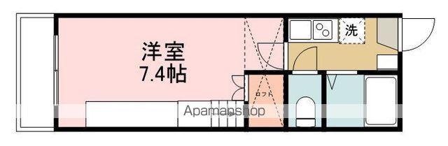 メゾンドショコラ ドゥ(1K/2階)の間取り写真