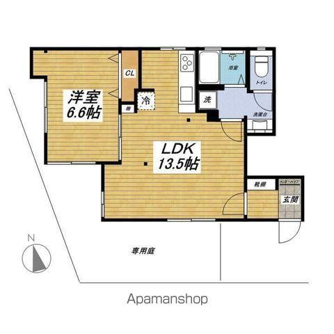 SAKURA BASE(1LDK/1階)の間取り写真