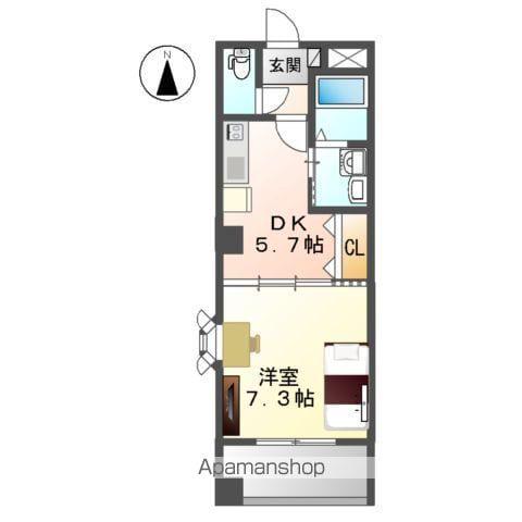 リバパレス鶴舞(1DK/10階)の間取り写真