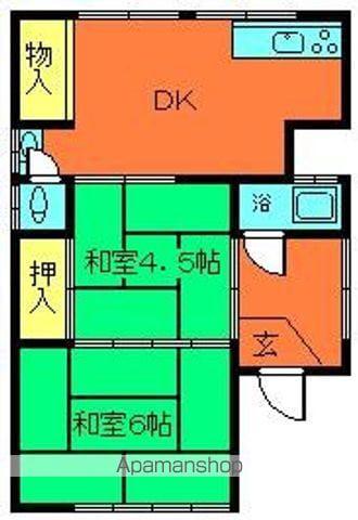 近鉄大阪線 大和朝倉駅 徒歩15分 1階建 築62年(2DK)の間取り写真