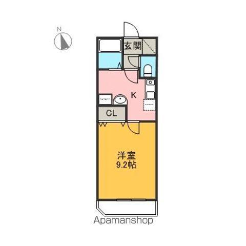 飛騨金山ハイツ(1K/3階)の間取り写真