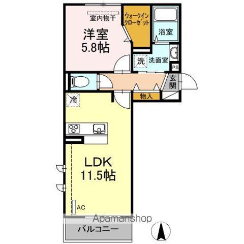 エミナール野間(1LDK/3階)の間取り写真