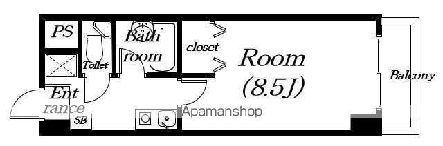 グランステ-ジ(1K/4階)の間取り写真