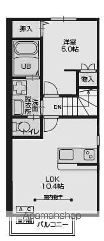 GLORIA(1LDK/2階)の間取り写真