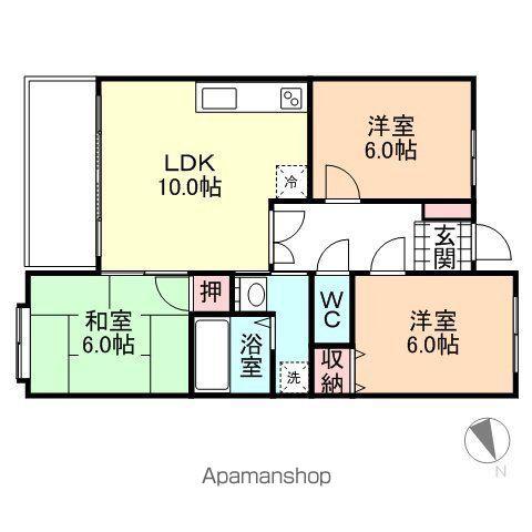 ラウンドパレス(3LDK/2階)の間取り写真