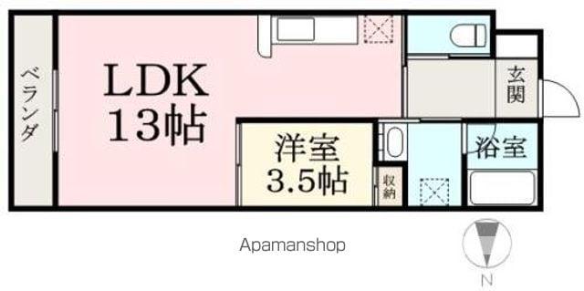 フォルトゥーナ(1LDK/2階)の間取り写真