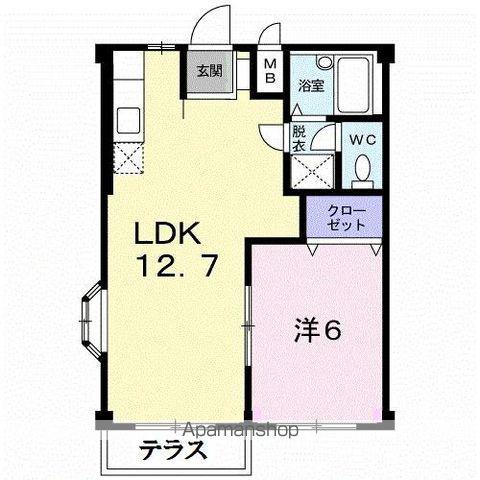 エルディム木太Ⅱ(1LDK/1階)の間取り写真