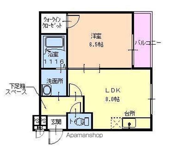 エアリーメゾンキューブ(1LDK/1階)の間取り写真