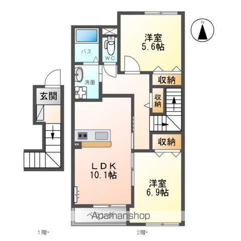 サウスポートⅧ(2LDK/2階)の間取り写真
