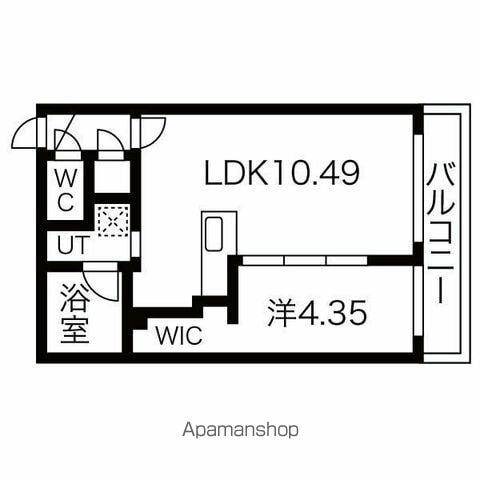 ラ・シュエットⅠ(1LDK/4階)の間取り写真