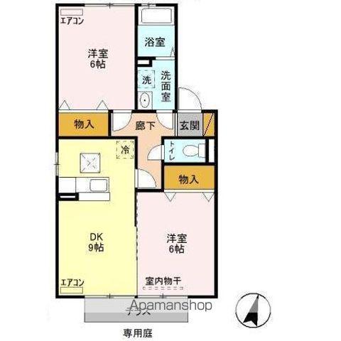 ロイヤルスクエア C(2DK/1階)の間取り写真