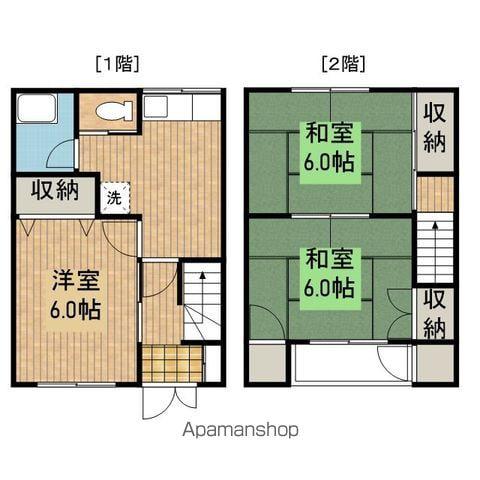 岩手県盛岡市 2階建 築50年(3K/1階)の間取り写真