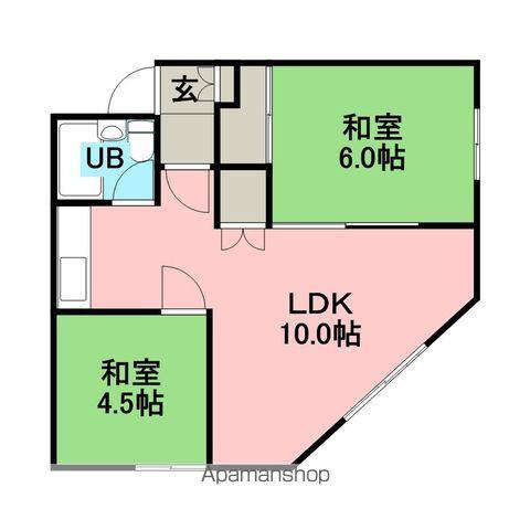 ハイツリバーサイド(2LDK/2階)の間取り写真