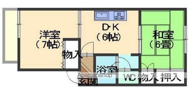 サンシャイン(2DK/1階)の間取り写真