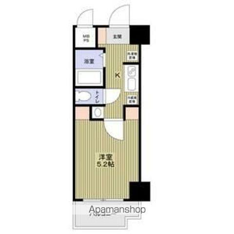 シティーアリーナ阿波座西(1K/2階)の間取り写真