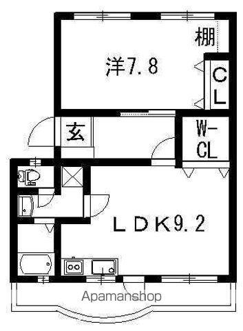 第1ますやマンション(1LDK/2階)の間取り写真