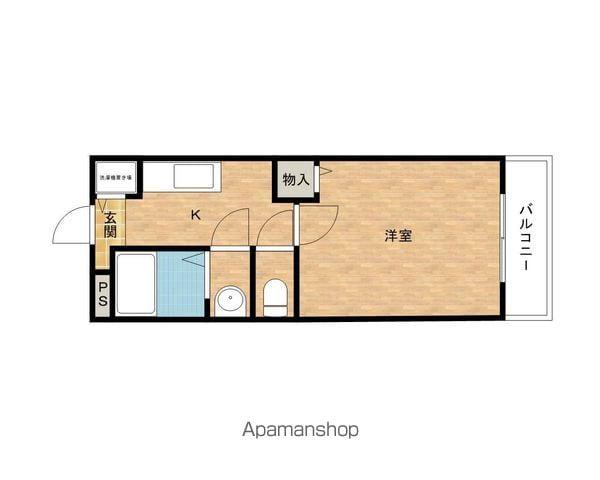 フジパレス日根野(1K/1階)の間取り写真