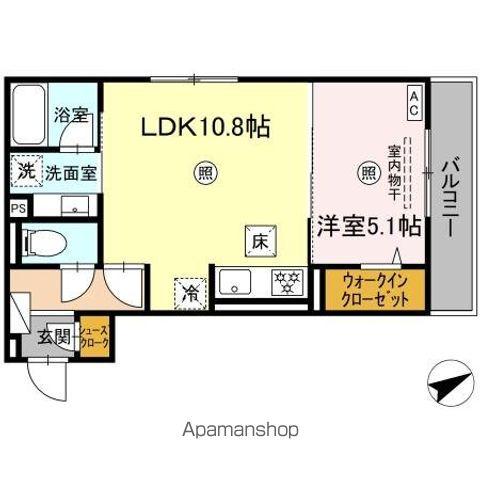 アベリアII番館(1LDK/1階)の間取り写真