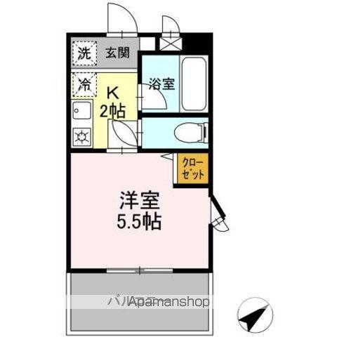 クレール中台(1K/4階)の間取り写真