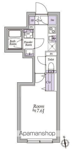 アトリオフラッツ高円寺(1K/4階)の間取り写真