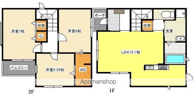 名鉄小牧線 小牧駅 徒歩17分 2階建 築7年(3LDK)の間取り写真