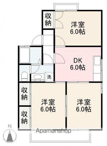 エステート松原C・D棟(3DK/1階)の間取り写真