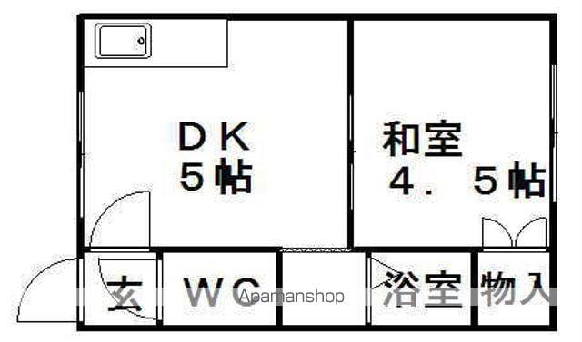 白石ハイツ(1DK/2階)の間取り写真