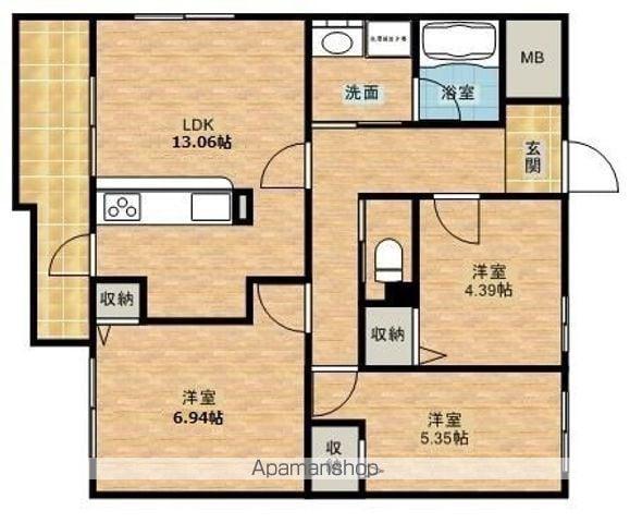 アートピア西都台(3LDK/2階)の間取り写真