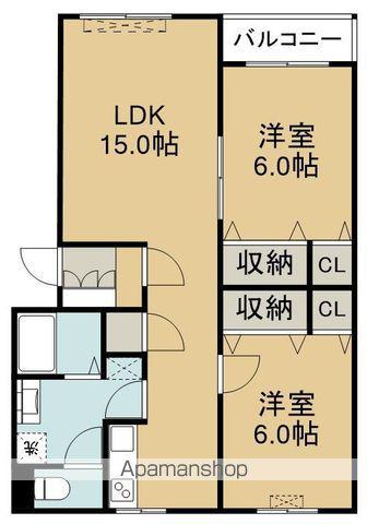 MハウスⅢ(2LDK/3階)の間取り写真