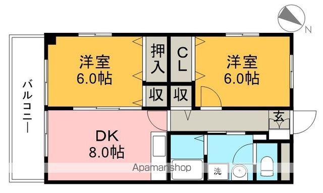 コーポレッドハット(2DK/2階)の間取り写真