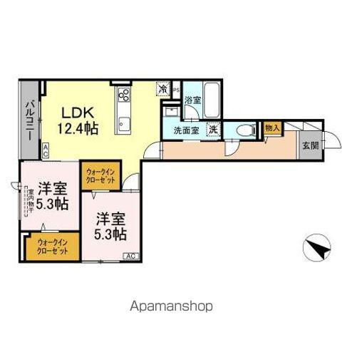 ボンメゾン東福山(2LDK/3階)の間取り写真