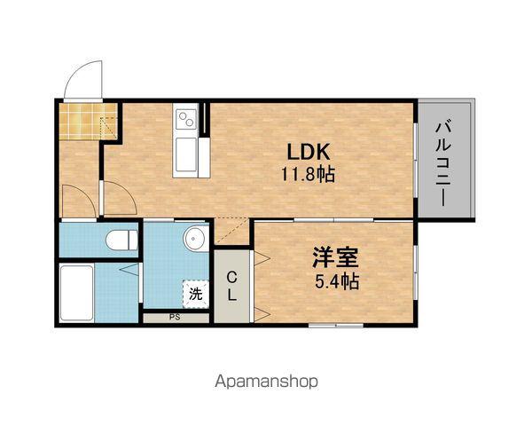 ハートフル下戸山(1LDK/3階)の間取り写真