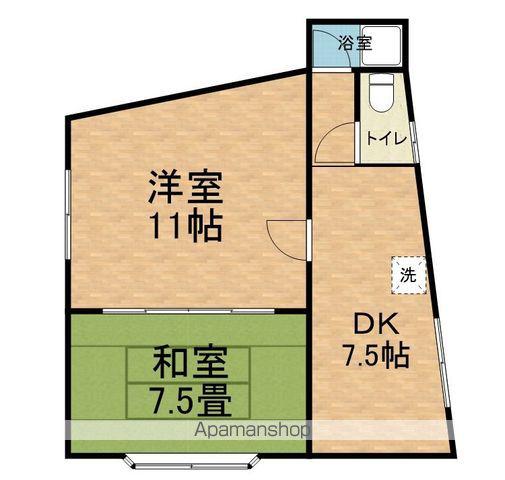 フルーヴ穂高(2DK/2階)の間取り写真