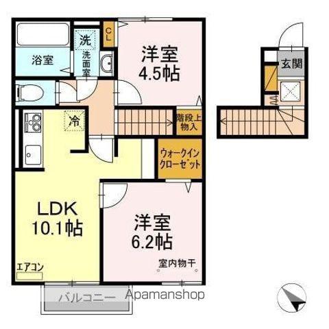 SOLARIE MIDORINO Ⅱ(2LDK/2階)の間取り写真